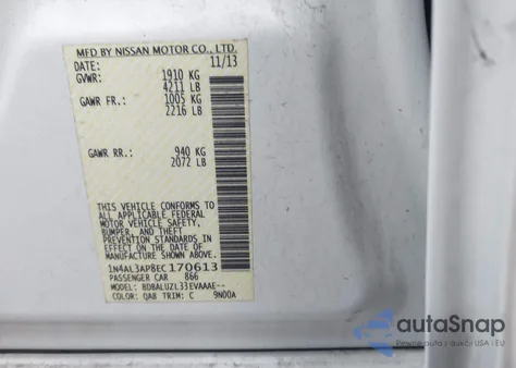 2014 Nissan Altima 2.5 Sv from USA, damaged, VIN 1N4AL3AP8EC170613